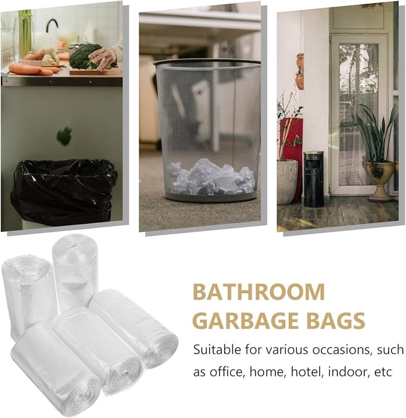 أكياس قمامة بلاستيكية بيضاء سميكة مقاس 45 × 50 بوصة، أكياس قمامة متينة، 150 قطعة، 5 لفات - Image 4